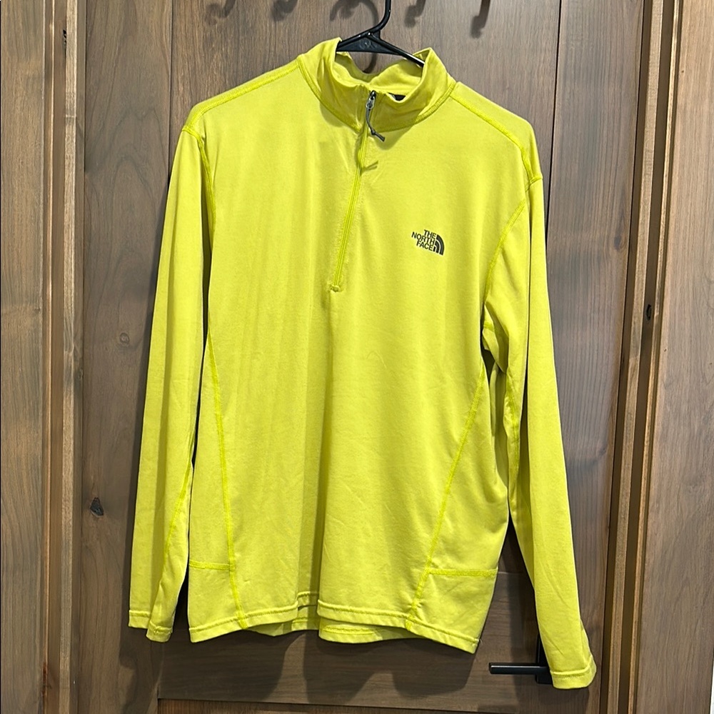 North Face Lime/Yellow Quarter-Zip Pullover